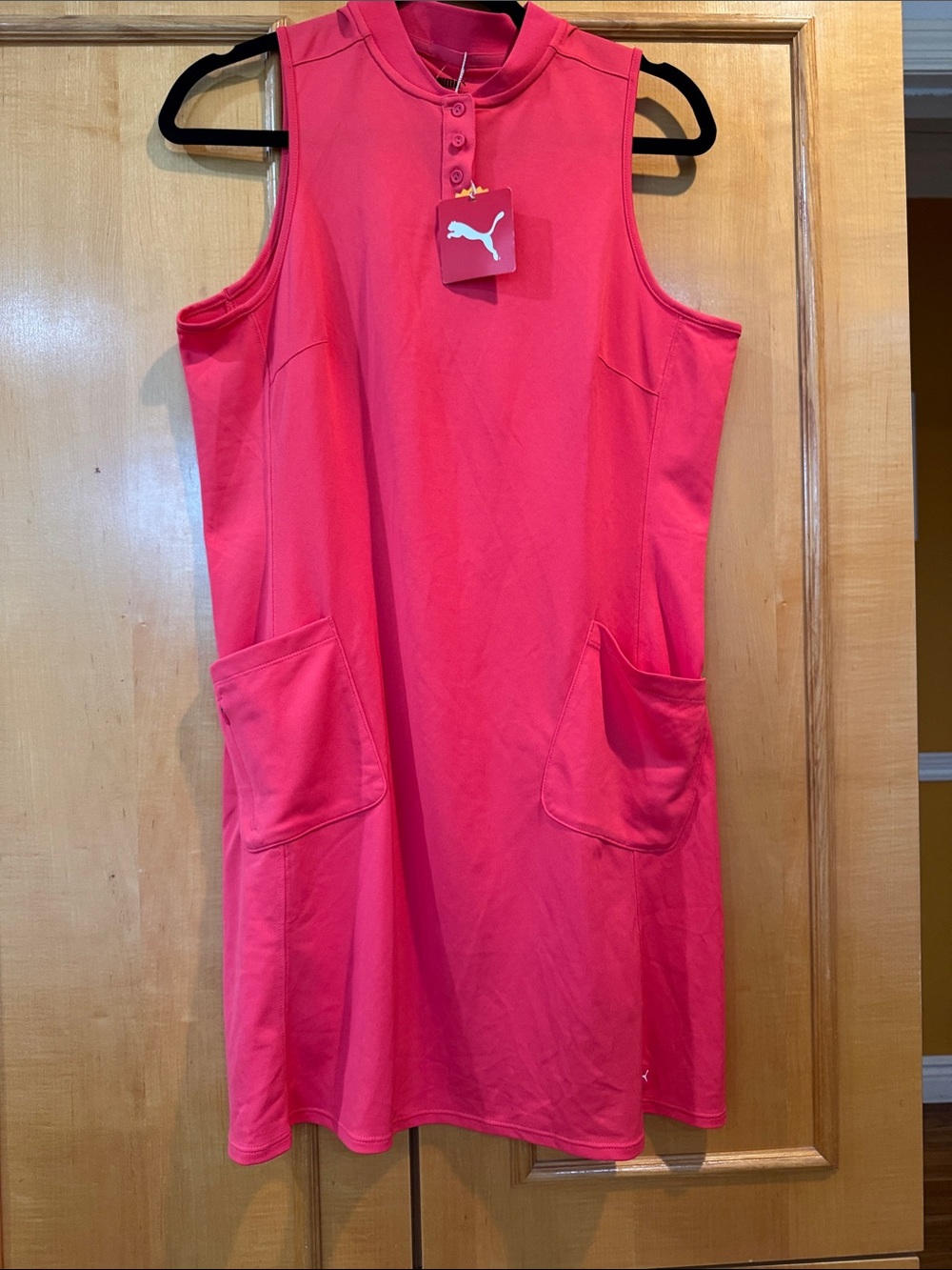 Puma Sleeveless Midi Dress in Bright Pink